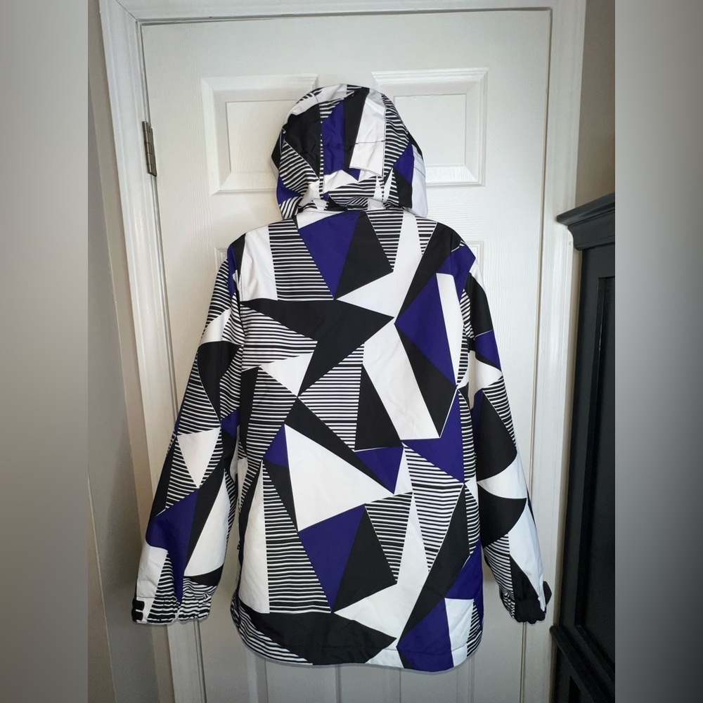 Empyre Women’s Medium 10,000 MM Black White Graphic Print Ski Snowboard Jacket M - Picture 7 of 14